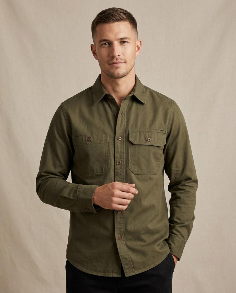 Lands Fashion - Selar | Button-Down Long-Sleeved Shirt Men
