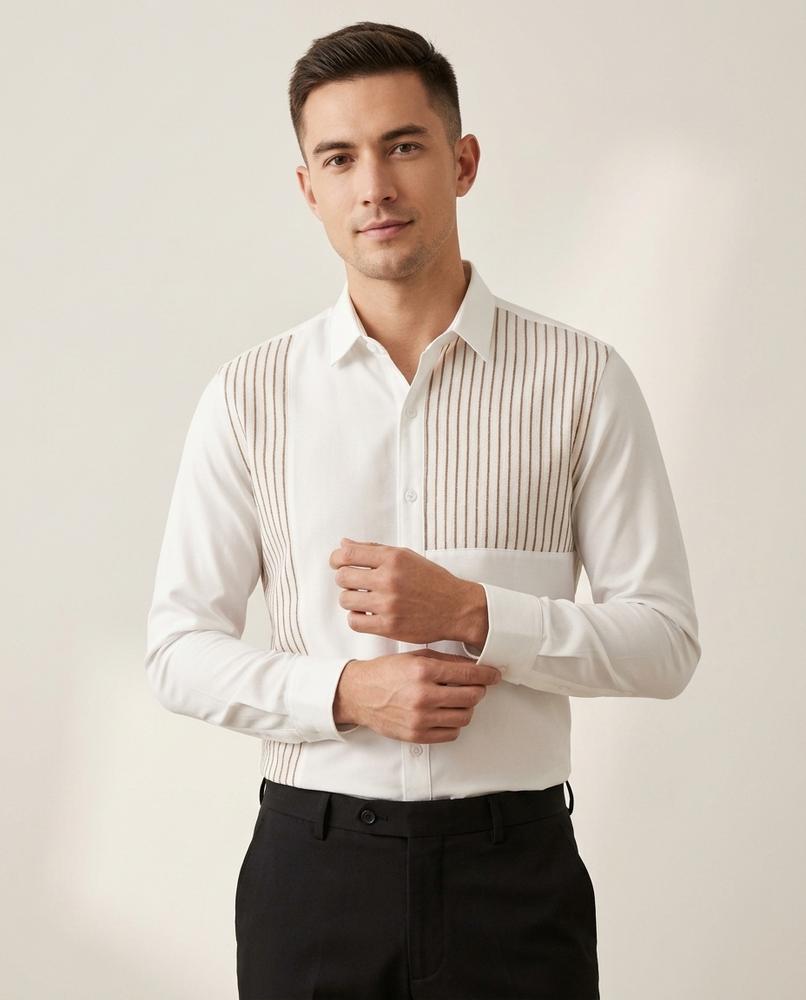 Lands Fashion - Romel | Color-Block Asymmetrical Shirt Men