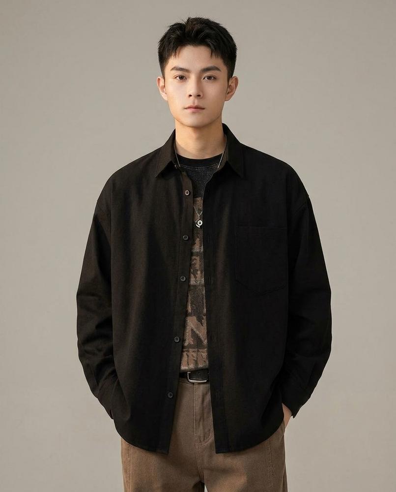 Lands Fashion - Zetal | Relaxed-Fit Button-Up Shirt Men