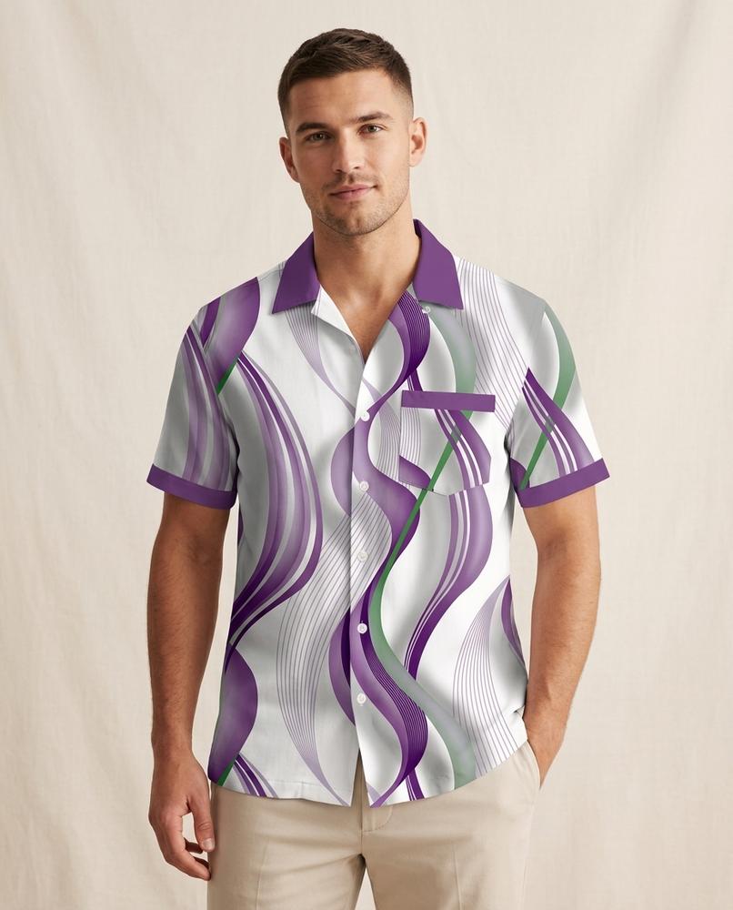 Lands Fashion - Nosol | Short-Sleeved Patterned Shirt Men